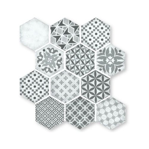 Epoca Gris Mosaico Hexagono 28x30 cm
