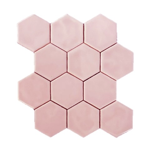 Hexagonale Mosaic Pink-Salmon Mix 28x30 cm Hexagonale Mosaic Pink-Salmon Mix 28x30 cm