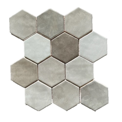Hexagonale Mosaic Taupe Mix 28x30 cm Hexagonale Mosaic Taupe Mix 28x30 cm