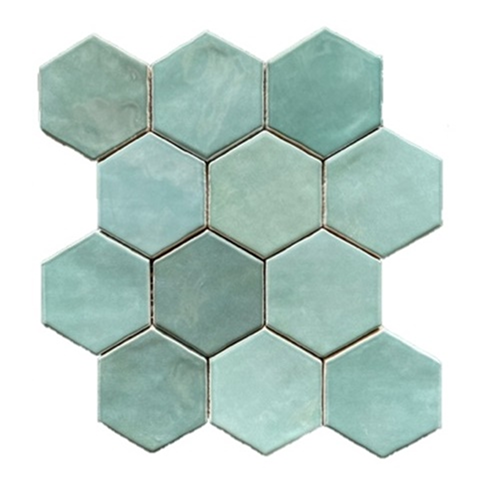 Hexagonale Mosaic Verde Mix 28x30 cm Hexagonale Mosaic Verde Mix 28x30 cm