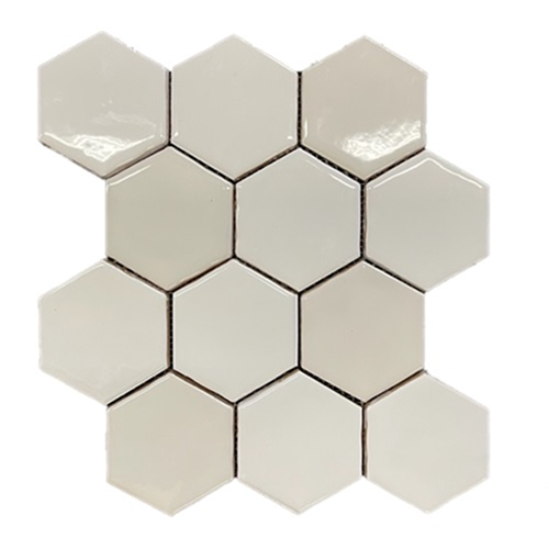 Hexagonale Mosaic Wit-Mix 28x30 cm Hexagonale Mosaic Wit-Mix 28x30 cm